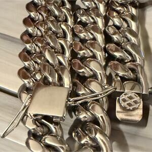 12MM 22” Heavy Stainless Steel Miami Cuban Link Chain Will not fade